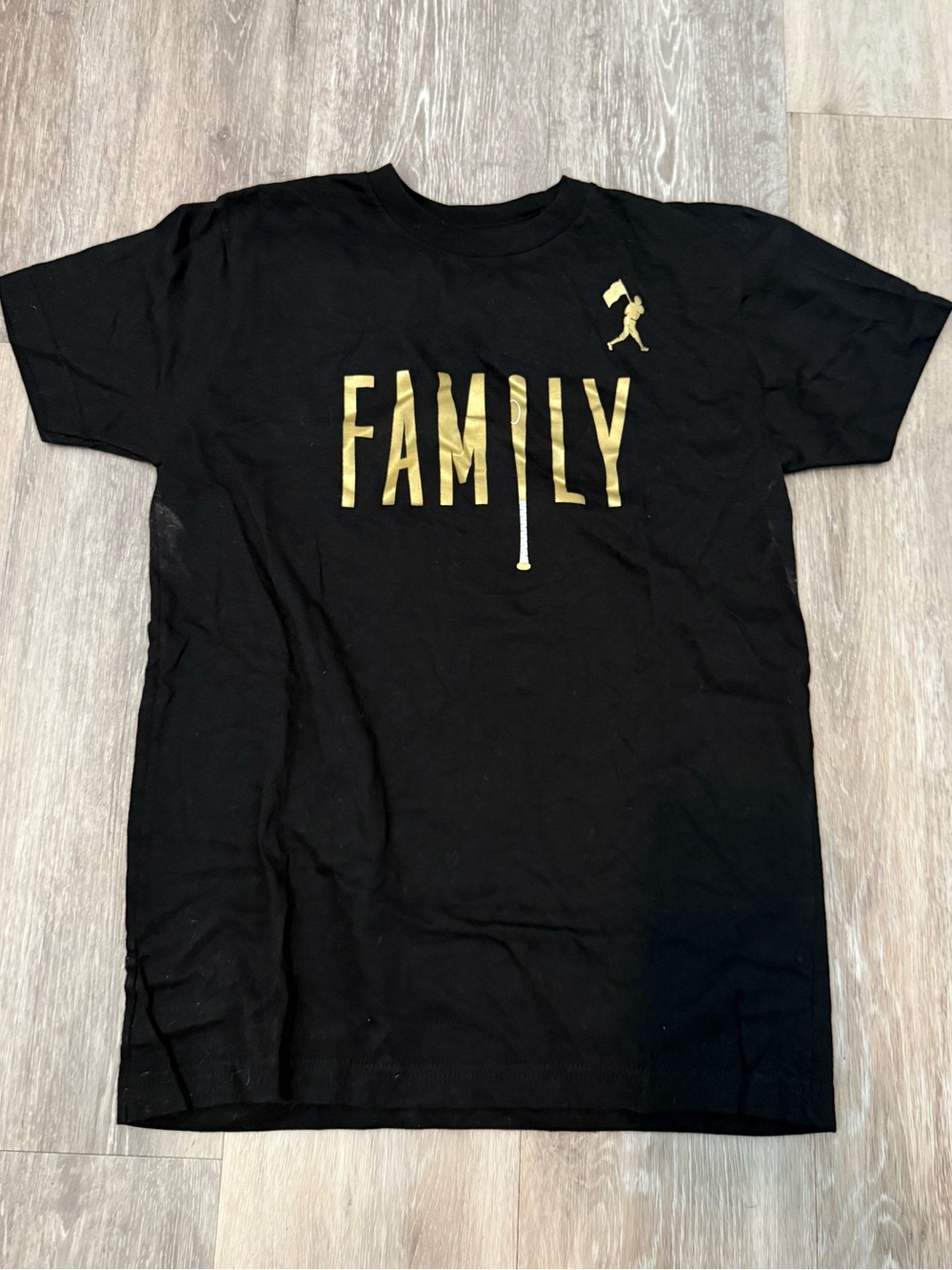 Baseballism Black "FAMILY" Graphic Tee with Gold Print
